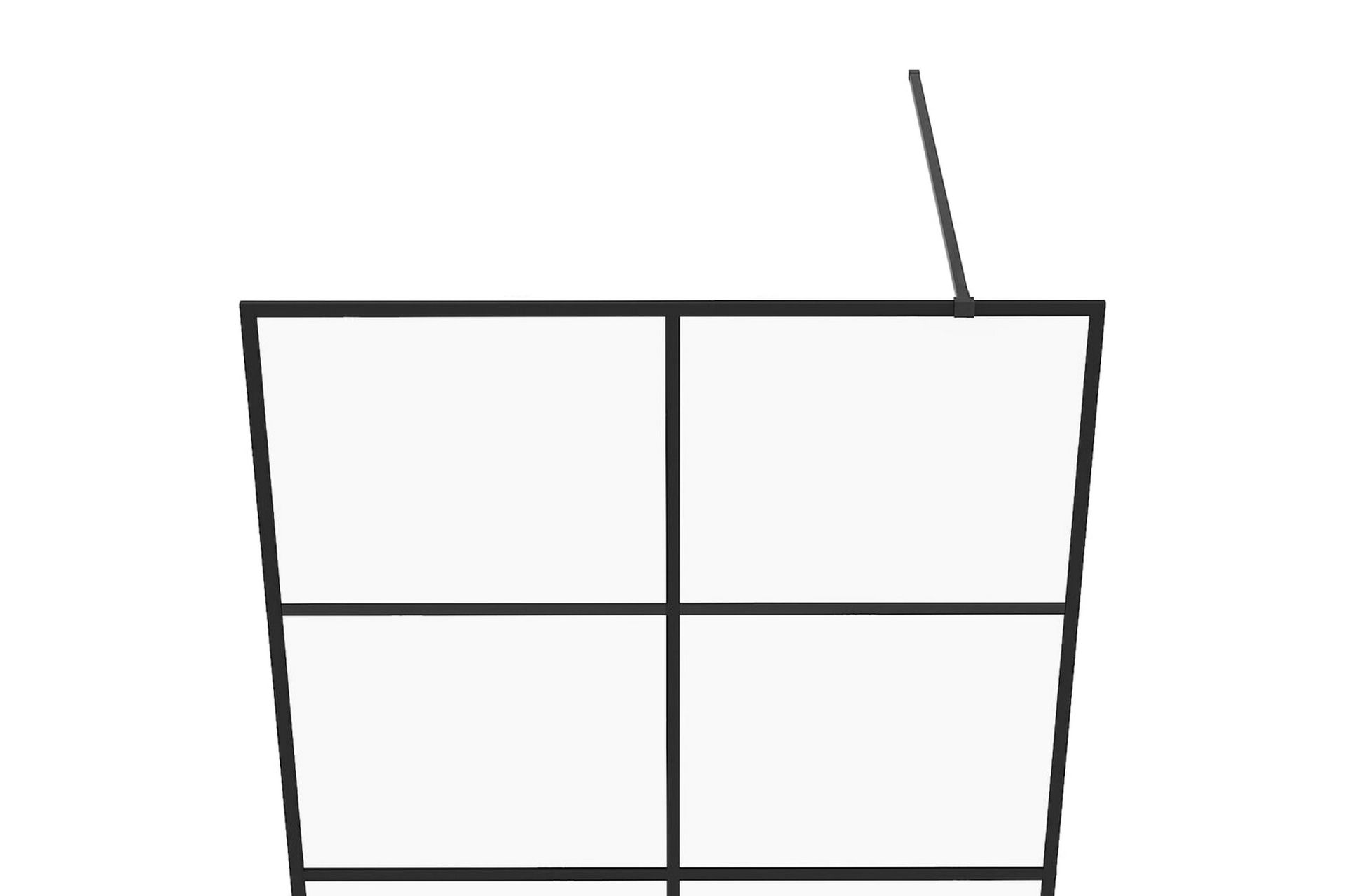 Dusjvegg med klart ESG-glass 90x195 cm svart - Gjennomsiktig - Hus & oppussing - Kjøkken & bad - Baderom - Dusjer