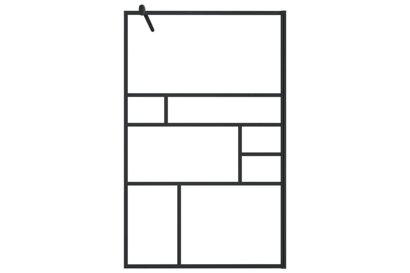 Dusjvegg med klart ESG-glass klart 100x195 cm svart - Gjennomsiktig - Hus & oppussing - Kjøkken & bad - Baderom - Dusjer