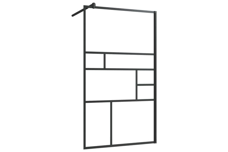 Dusjvegg med klart ESG-glass klart 90x195 cm svart - Gjennomsiktig - Hus & oppussing - Kjøkken & bad - Baderom - Dusjer