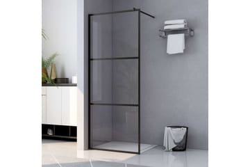 Dusjvegg med klart ESG-glass svart 100x195 cm - Svart - Hus & oppussing - Kjøkken & bad - Baderom - Dusjer