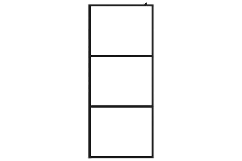 Dusjvegg med klart ESG-glass svart 100x195 cm - Svart - Hus & oppussing - Kjøkken & bad - Baderom - Dusjer