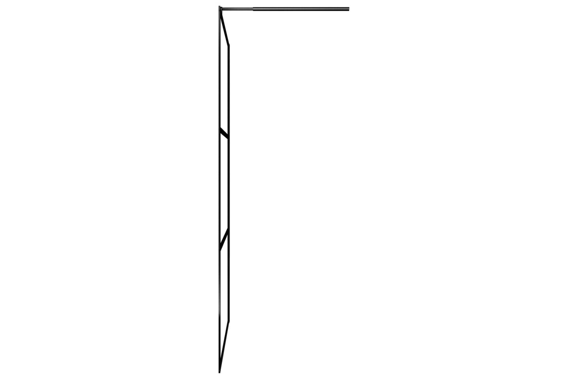 Dusjvegg med klart ESG-glass svart 100x195 cm - Svart - Hus & oppussing - Kjøkken & bad - Baderom - Dusjer