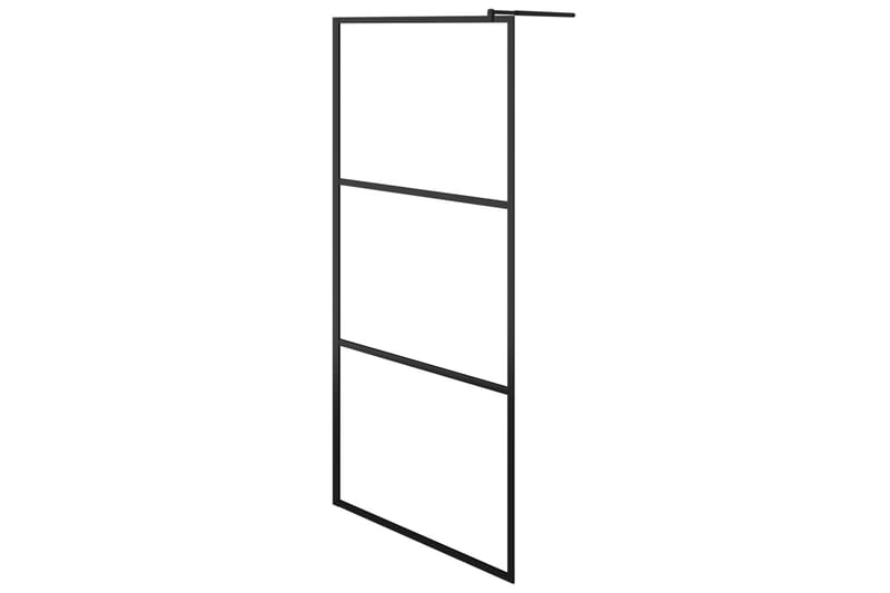 Dusjvegg med klart ESG-glass svart 90x195 cm - Svart - Hus & oppussing - Kjøkken & bad - Baderom - Dusjer
