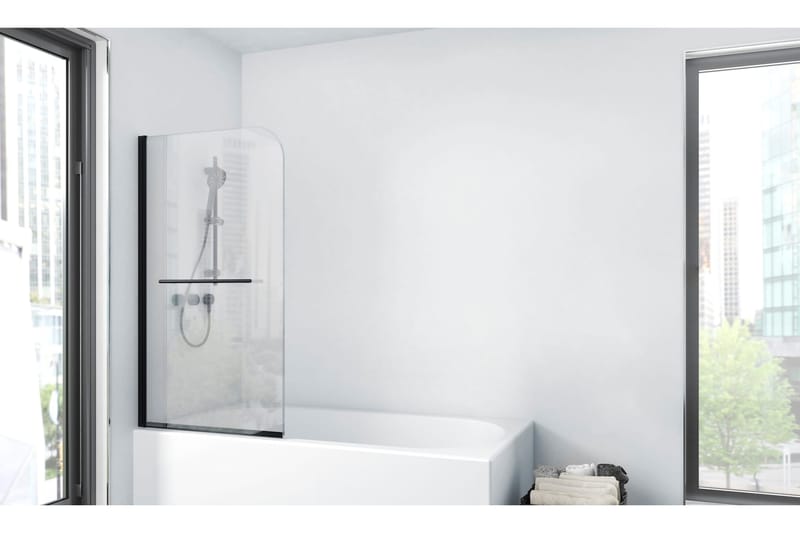 Dusserud Dusjvegg 140 cm, Svart