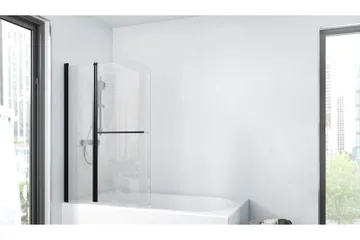 Dusserud Dusjvegg 140 cm - Svart - Hus & oppussing - Kjøkken & bad - Baderom - Dusjer - Dusjvegger