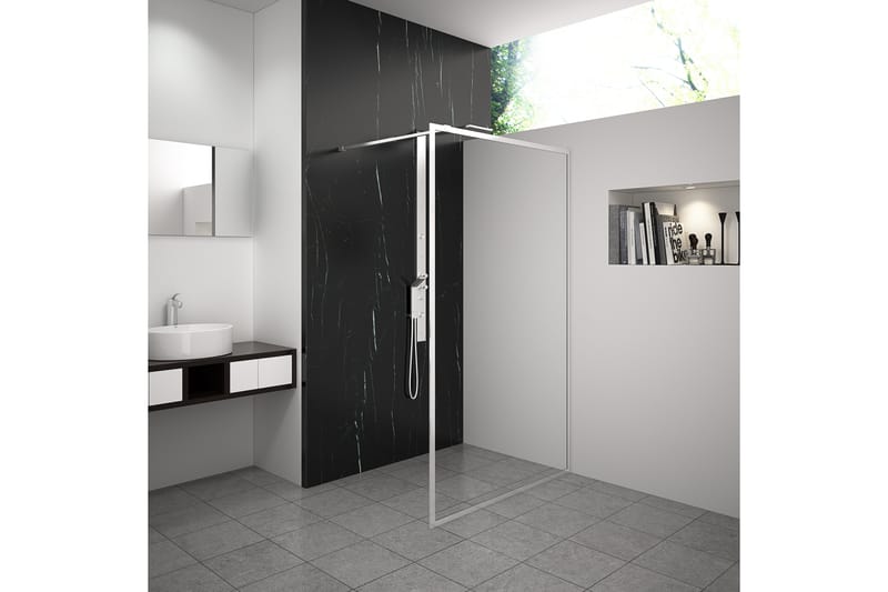 Gullebo Dusjvegg 70x200 cm - hvit - Hus & oppussing - Kjøkken & bad - Baderom - Dusjer