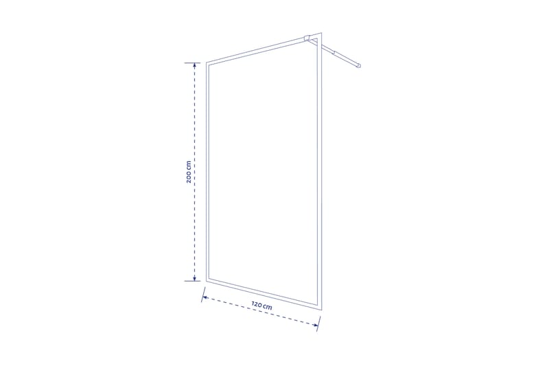 Gullebo Dusjvegg 70x200 cm - hvit - Dusjvegger