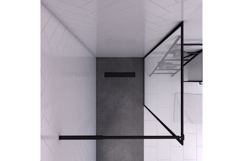 Gullebo Dusjvegg 70x200 cm - Svart - Hus & oppussing - Kjøkken & bad - Baderom - Dusjer