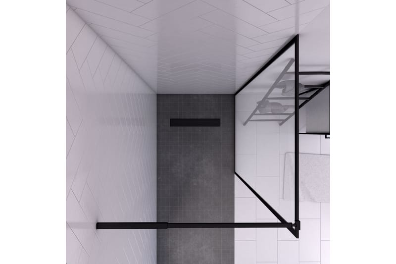 Gullebo Dusjvegg 70x200 cm - Svart - Hus & oppussing - Kjøkken & bad - Baderom - Dusjer - Dusjvegger
