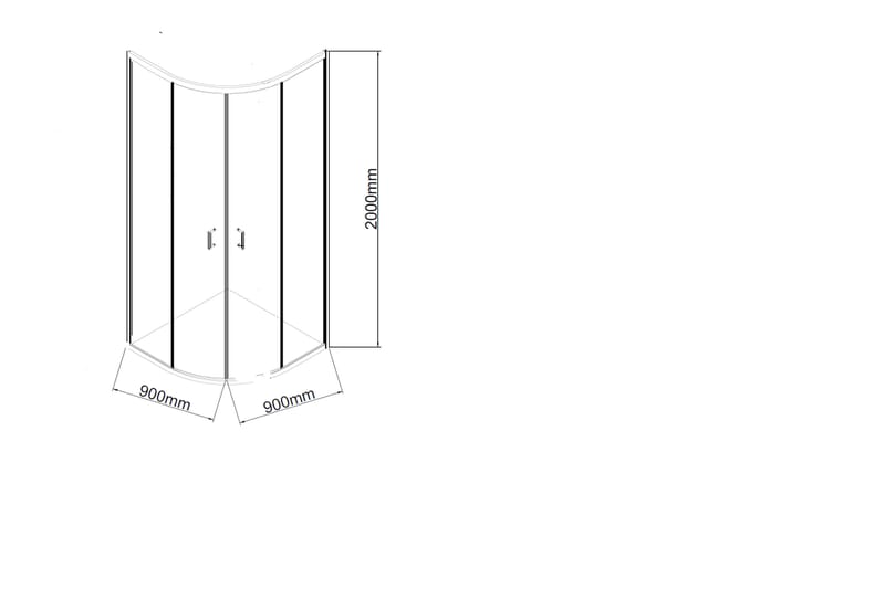 Gullebo Dusjvegg 90x200 cm - Hvit - Hus & oppussing - Kjøkken & bad - Baderom - Dusjer