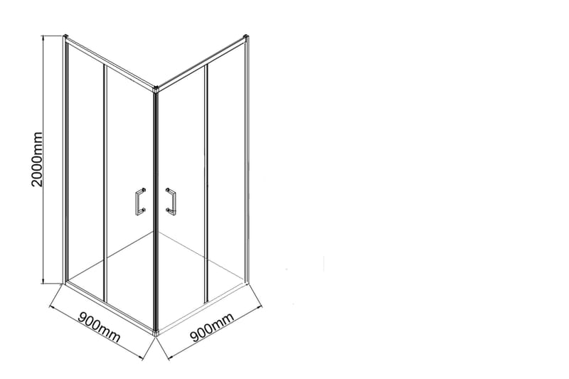 Gullebo Dusjvegg 90x200 cm - hvit - Hus & oppussing - Kjøkken & bad - Baderom - Dusjer - Dusjvegger
