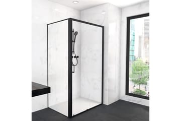 Gullebo Glassvegg 200 cm - Svart - Hus & oppussing - Kjøkken & bad - Baderom - Dusjer