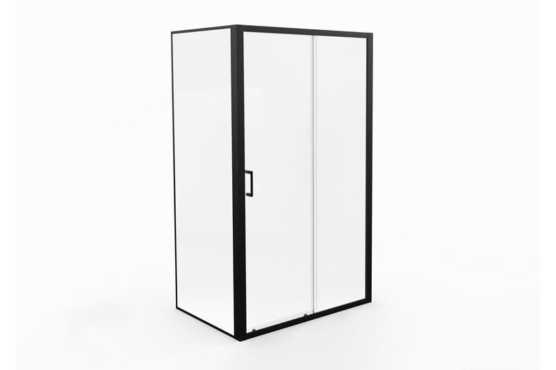 Gullebo Glassvegg 200 cm - Svart - Hus & oppussing - Kjøkken & bad - Baderom - Dusjer