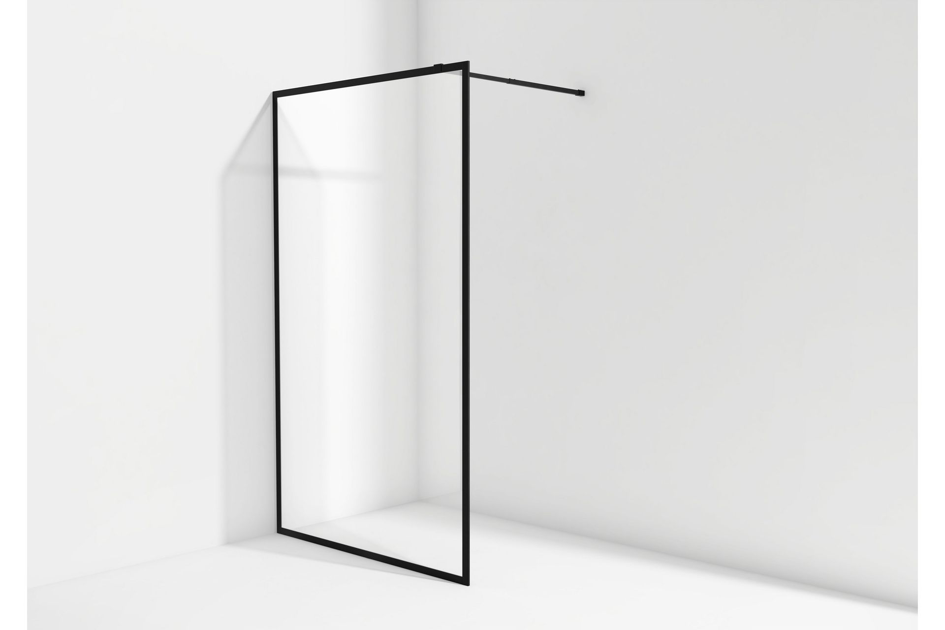 Gullebo Glassvegg 200 cm - Svart - Hus & oppussing - Kjøkken & bad - Baderom - Dusjer
