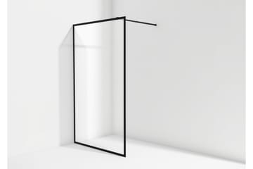 Gullebo Glassvegg 200 cm - Svart - Hus & oppussing - Kjøkken & bad - Baderom - Dusjer