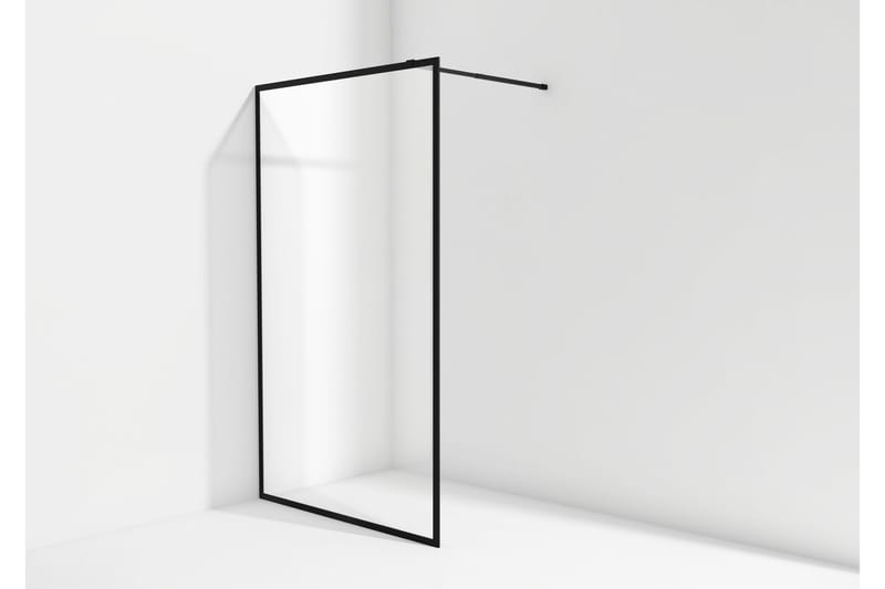 Gullebo Glassvegg 200 cm - Svart - Hus & oppussing - Kjøkken & bad - Baderom - Dusjer