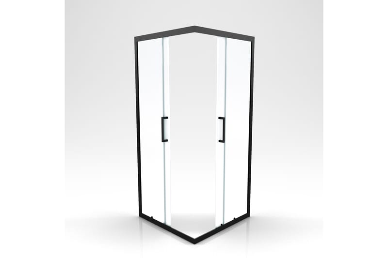 Gullebo Glassvegg 200 cm - Svart - Hus & oppussing - Kjøkken & bad - Baderom - Dusjer