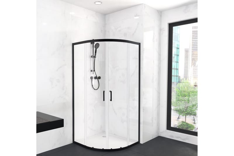 Gullebo Glassvegg 200 cm, Svart