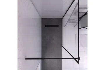 Gullebo Glassvegg 200 cm - Svart - Hus & oppussing - Kjøkken & bad - Baderom - Dusjer - Dusjvegger