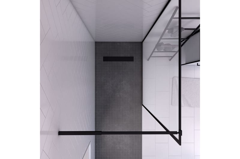 Gullebo Glassvegg 200 cm - Svart - Hus & oppussing - Kjøkken & bad - Baderom - Dusjer - Dusjvegger