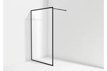 Gullebo Glassvegg 200 cm - Svart - Hus & oppussing - Kjøkken & bad - Baderom - Dusjer - Dusjvegger
