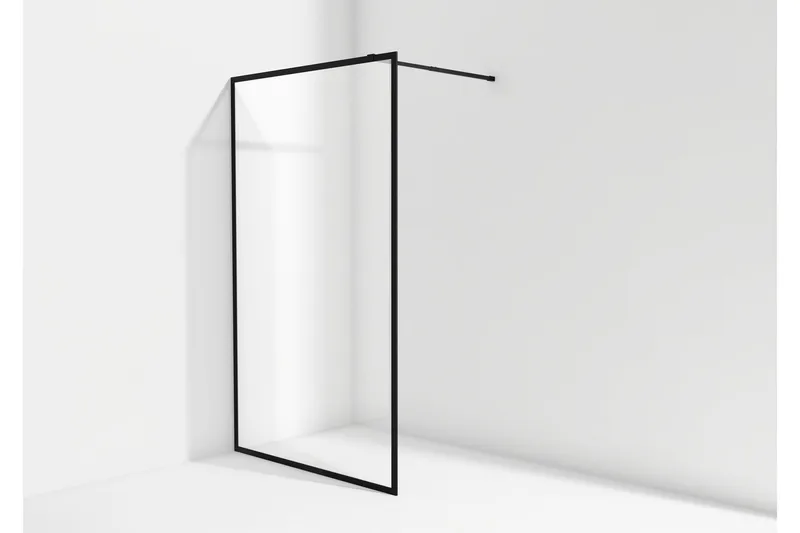 Gullebo Glassvegg 200 cm - Svart - Hus & oppussing - Kjøkken & bad - Baderom - Dusjer - Dusjvegger