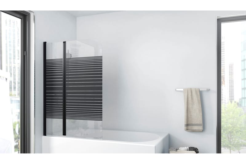 Knutby Dusjvegg 140 cm - Svart - Hus & oppussing - Kjøkken & bad - Baderom - Dusjer