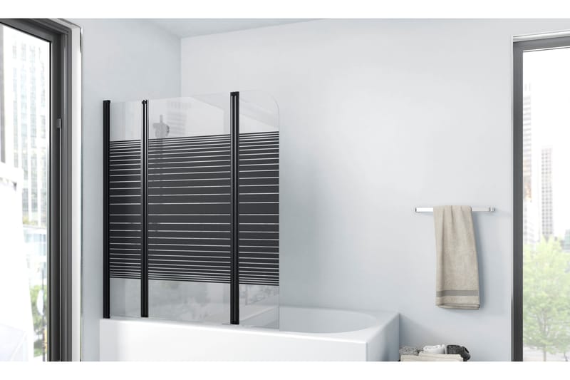 Knutby Dusjvegg 140 cm - Svart - Hus & oppussing - Kjøkken & bad - Baderom - Dusjer