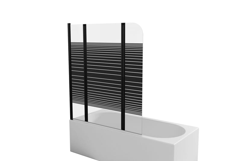 Knutby Dusjvegg 140 cm - Svart - Hus & oppussing - Kjøkken & bad - Baderom - Dusjer - Dusjvegger