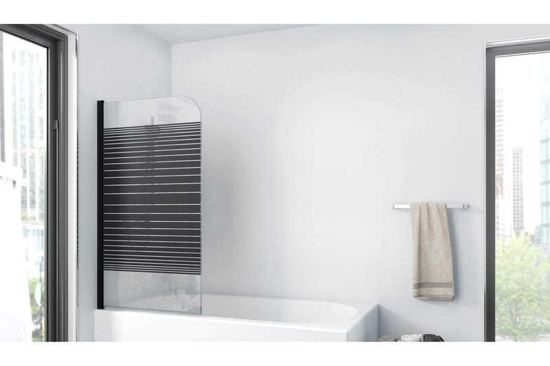 Knutby Dusjvegg 140 cm, Svart