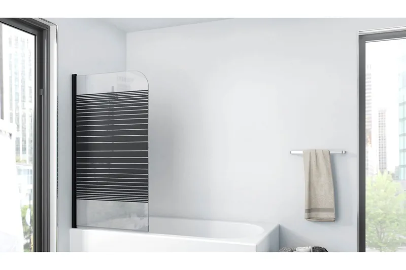 Knutby Dusjvegg 140 cm, Svart