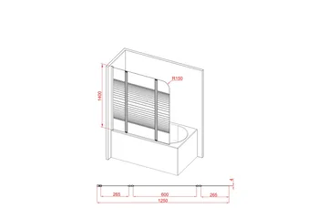 Knutby Dusjvegg 140 cm - Svart - Hus & oppussing - Kjøkken & bad - Baderom - Dusjer - Dusjvegger