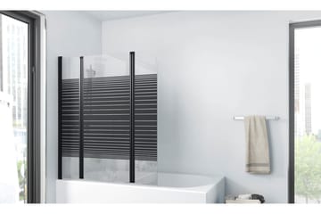 Knutby Dusjvegg 140 cm - Svart - Hus & oppussing - Kjøkken & bad - Baderom - Dusjer - Dusjvegger
