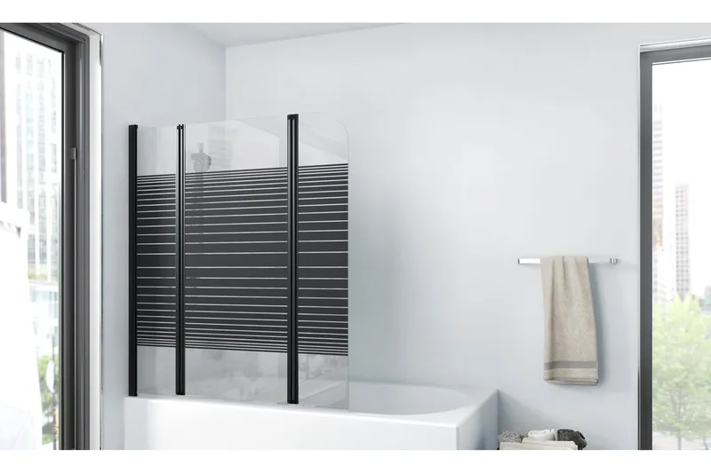 Knutby Dusjvegg 140 cm, Svart