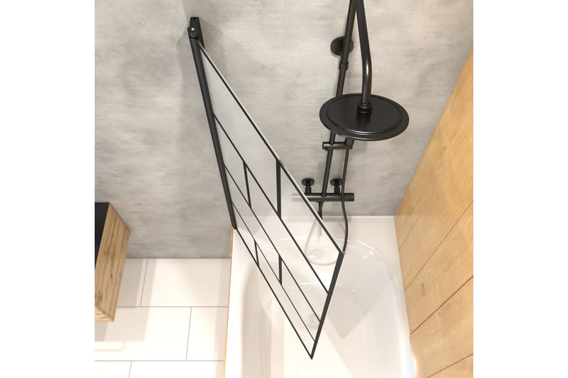 Knutby Dusjvegg 75x125 cm - Svart - Hus & oppussing - Kjøkken & bad - Baderom - Dusjer