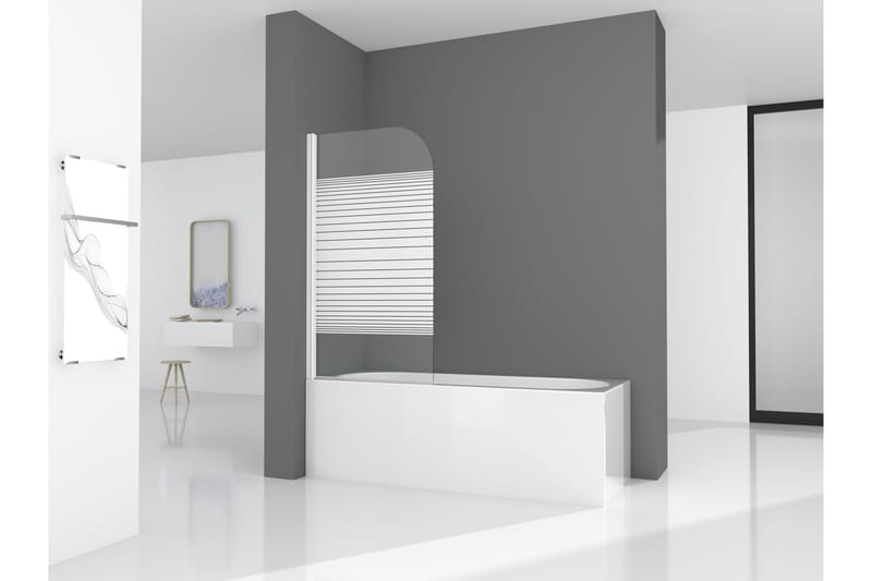 Knutby Dusjvegg 75x140 cm - Hvit - Hus & oppussing - Kjøkken & bad - Baderom - Dusjer