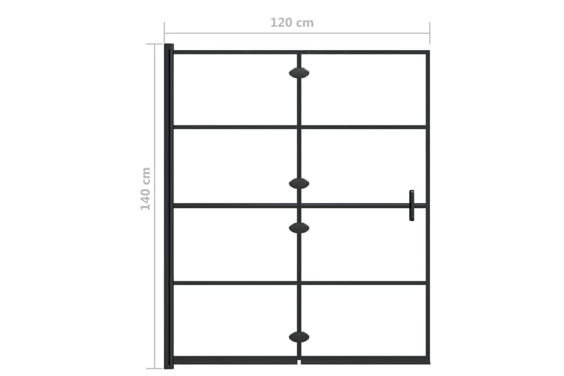 Leddet dusjdør ESG 120x140 cm svart - Hus & oppussing - Kjøkken & bad - Baderom - Dusjer