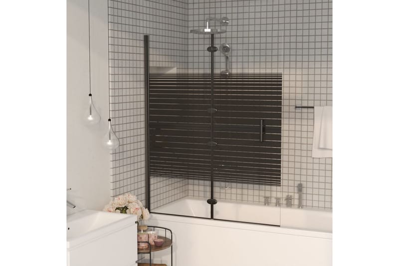 Leddet dusjdør ESG 120x140 cm svart - Hus & oppussing - Kjøkken & bad - Baderom - Dusjer