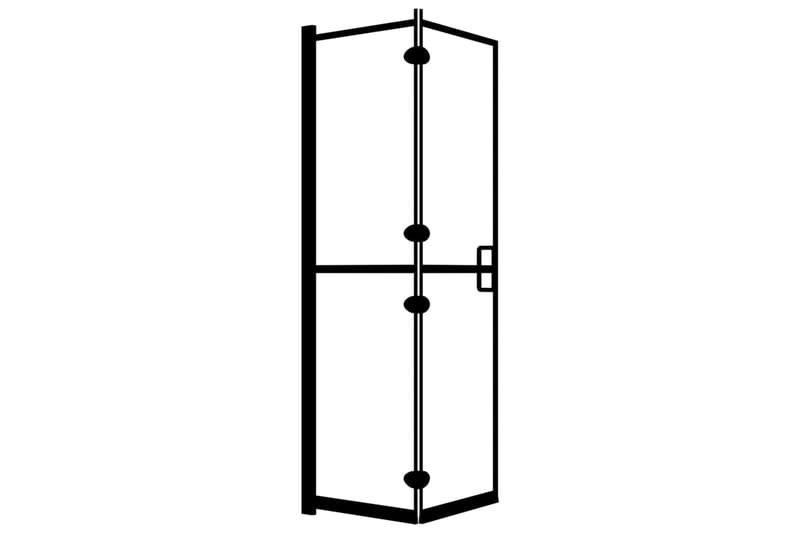 Leddet dusjdør ESG 80x140 cm svart - Dusjvegger