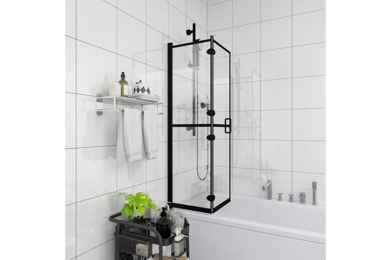 Leddet dusjdør ESG 80x140 cm svart - Hus & oppussing - Kjøkken & bad - Baderom - Dusjer