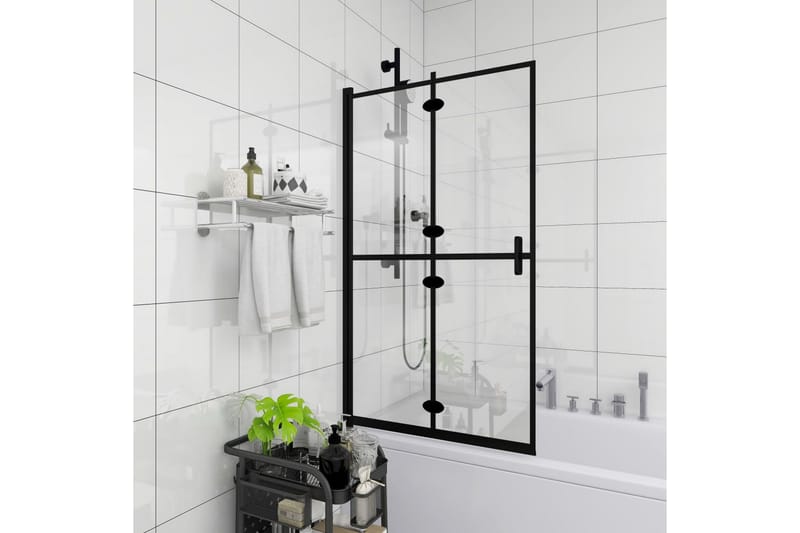 Leddet dusjdør ESG 80x140 cm svart - Hus & oppussing - Kjøkken & bad - Baderom - Dusjer