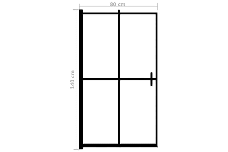 Leddet dusjdør ESG 80x140 cm svart - Dusjvegger