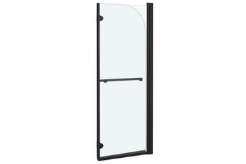 Leddet dusjdør med 2 paneler ESG 95x140 cm svart - Hus & oppussing - Kjøkken & bad - Baderom - Dusjer