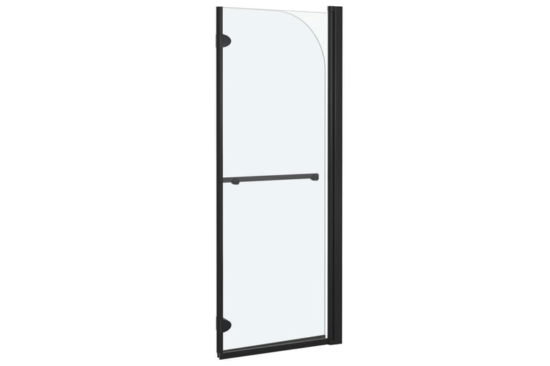 Leddet dusjdør med 2 paneler ESG 95x140 cm svart - Dusjvegger