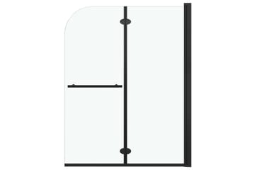 Leddet dusjdør med 2 paneler ESG 95x140 cm svart - Hus & oppussing - Kjøkken & bad - Baderom - Dusjer