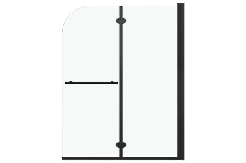 Leddet dusjdør med 2 paneler ESG 95x140 cm svart - Hus & oppussing - Kjøkken & bad - Baderom - Dusjer