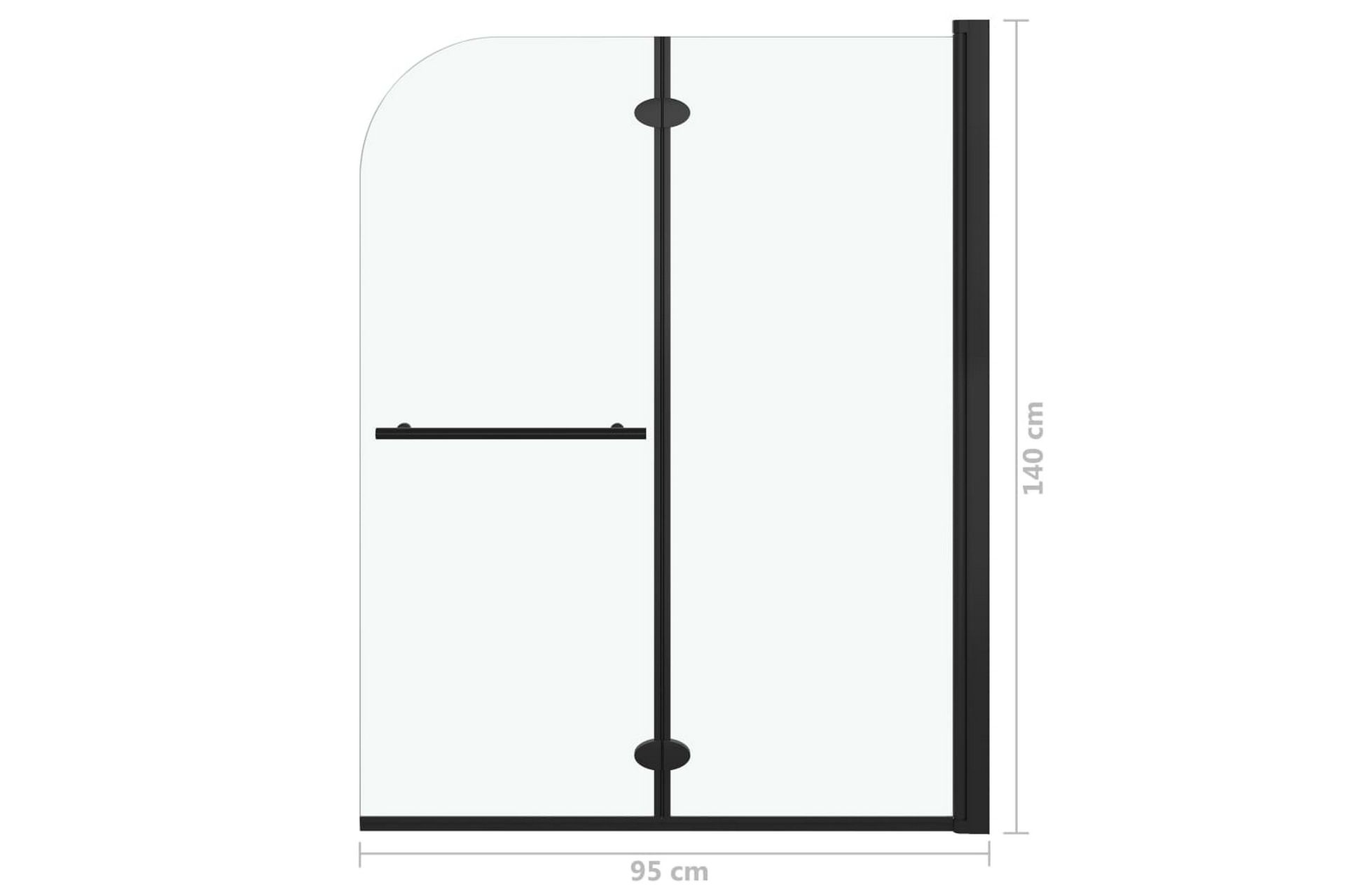 Leddet dusjdør med 2 paneler ESG 95x140 cm svart - Hus & oppussing - Kjøkken & bad - Baderom - Dusjer