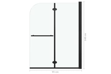 Leddet dusjdør med 2 paneler ESG 95x140 cm svart - Hus & oppussing - Kjøkken & bad - Baderom - Dusjer
