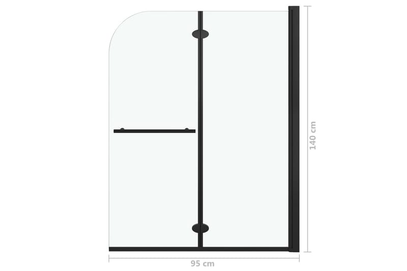 Leddet dusjdør med 2 paneler ESG 95x140 cm svart - Hus & oppussing - Kjøkken & bad - Baderom - Dusjer