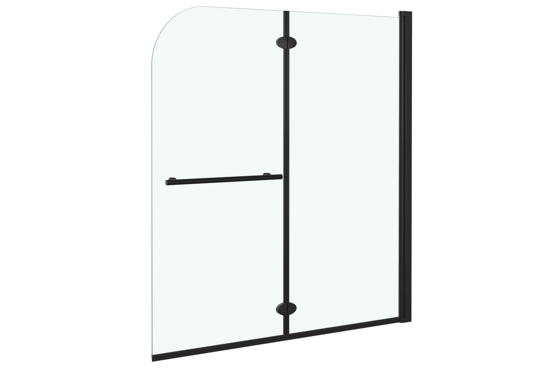 Leddet dusjdør med 2 paneler ESG 120x140 cm svart - Hus & oppussing - Kjøkken & bad - Baderom - Dusjer